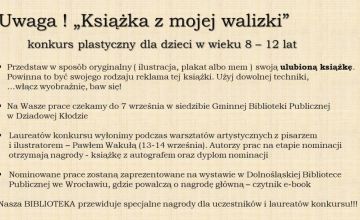 Konkurs w ramach projektu "Walizka pełna książek"